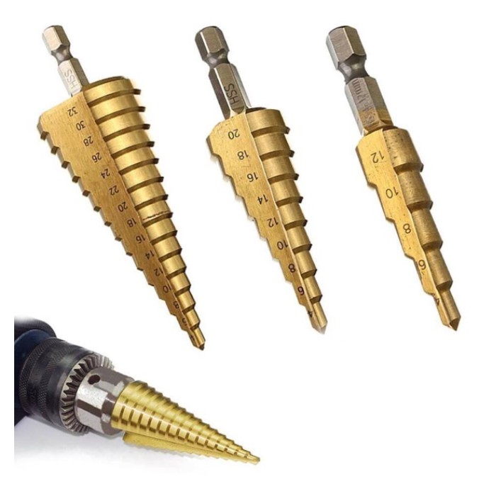 [GIÁ TỐT]Bộ 3 Mũi Khoan Tháp 4 - 32 mm