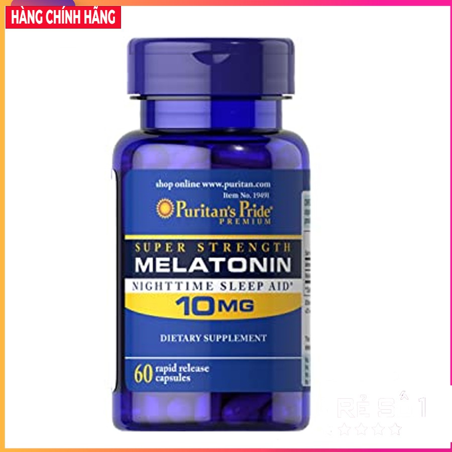 Viên uống MELATONIN 3m 5mg 10mg 60 viên puritan pride - Hỗ trợ giấc ngủ ngon hơn,giảm căng thẳng,giúp điều hòa giấc ngủ