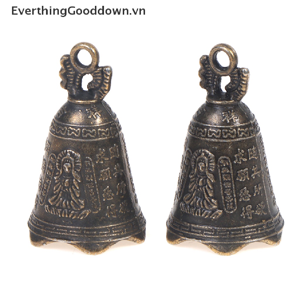 Everthinggooddown Set 2 Chuông Đồng mini Cổ Điển Trung Quốc Cầu Nguyện Quan Âm