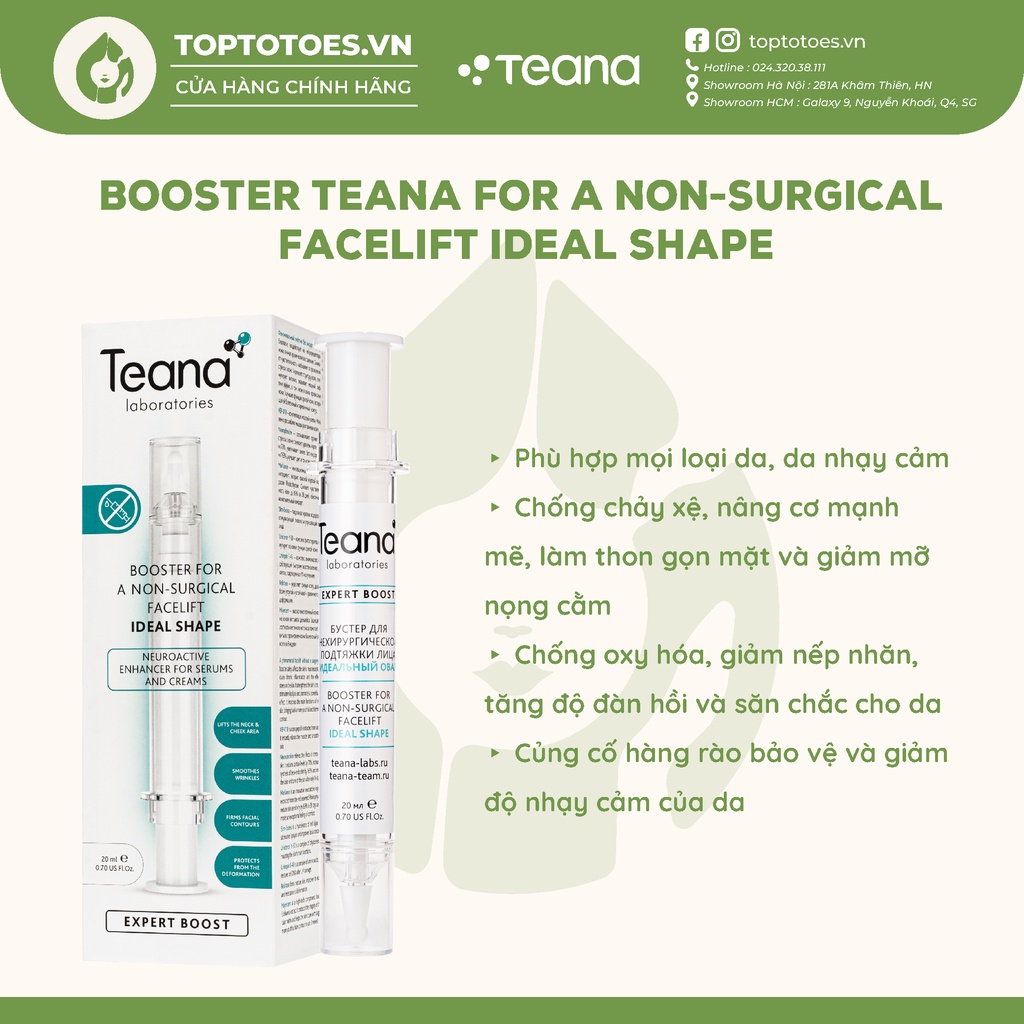 Tinh chất tăng cường Teana Booster For A Non-Surgical Facelift Ideal Shape làm gọn mặt, giảm nọng cằm 20ml