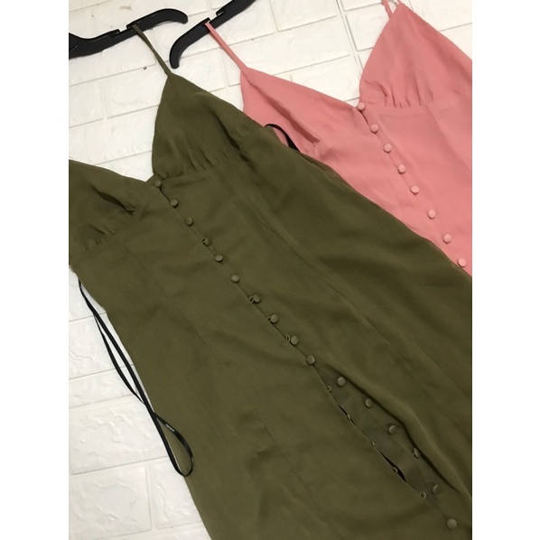 Đầm maxi cài nút 2 lớp xuất dư xịn