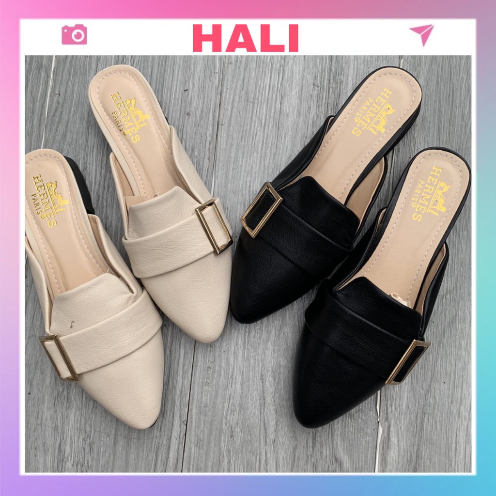 Giày sục gắn móc hình vuông sang chảnh nữ | BigBuy360 - bigbuy360.vn