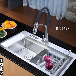 Bộ chậu rửa chén hàn quốc và vòi rửa chén ranox cao cấp rn4698