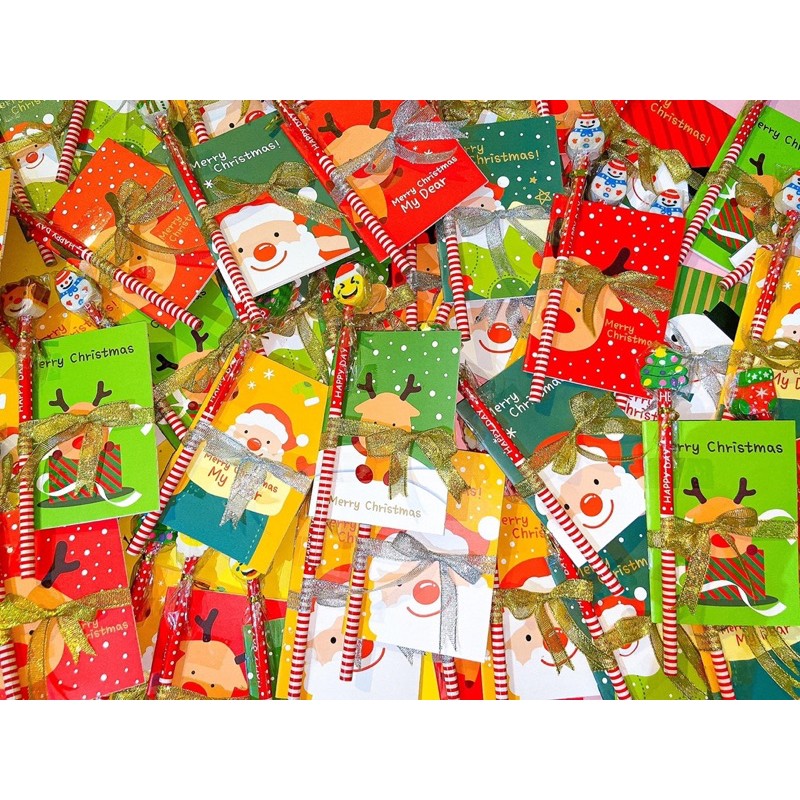 Set quà Noel - sổ và bút cột nơ