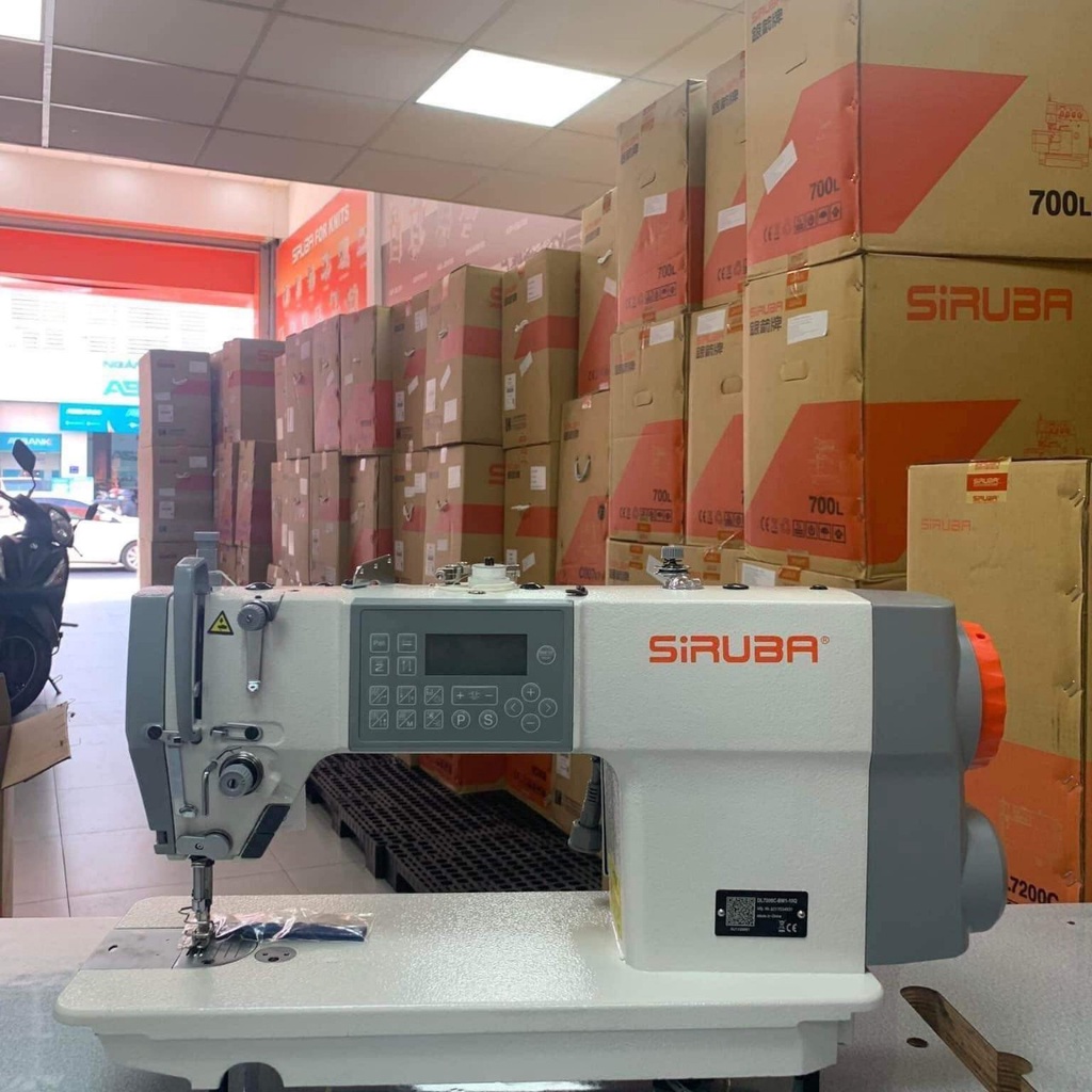 Máy một kim điện tử SIRUBA cắt chỉ, lại mũi,nâng chân vịt tự động [mới 100%, nguyên đai nguyên kiện, đủ bộ]