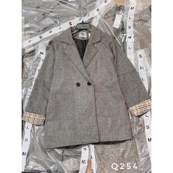 Áo dạ xương cá dáng vest