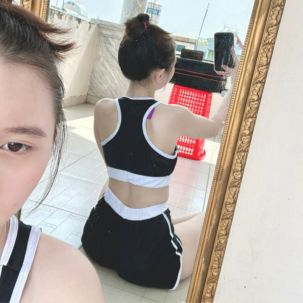 ❤ MẪU HÓT ❤ Đồ tập gym nữ bộ yoga áo bra có sẵn mút ngực kèm quần sooc chất vải thun lạnh co giãn 4 chiều thấm hút tốt