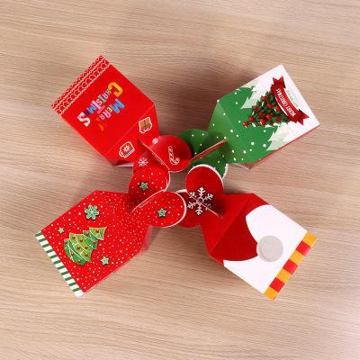 hộp quà gấp noel HT10 8,5*8,5*10cm giáng sinh dễ thương cute