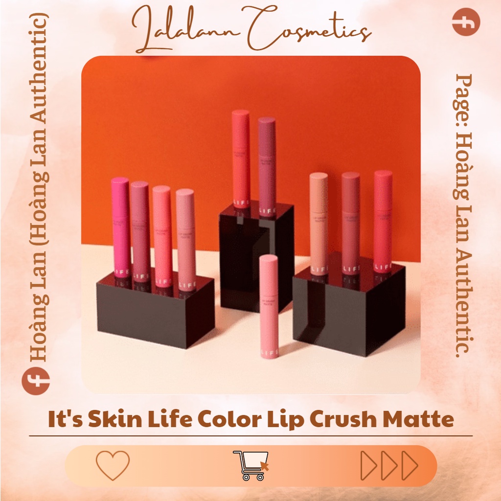 [CHÍNH HÃNG/BILL HÀN] Son kem lì It's Skin Life Color Lip Crush Matte