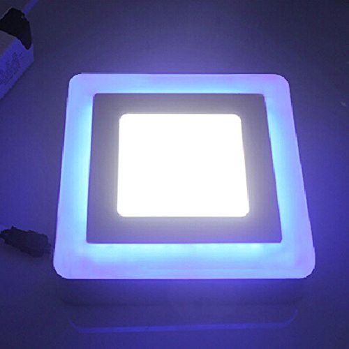 Đèn led nổi ốp trần 24w vuông 2 màu 3 chế độ ánh sáng trắng xanh dương