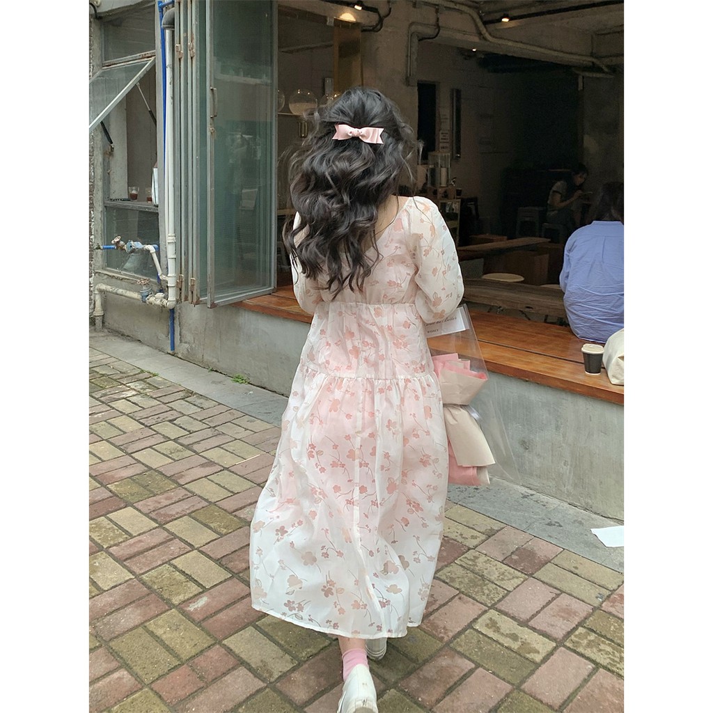 (R360) đầm ulzzang hoạ tiết hoa hồng kiểu Pháp | BigBuy360 - bigbuy360.vn