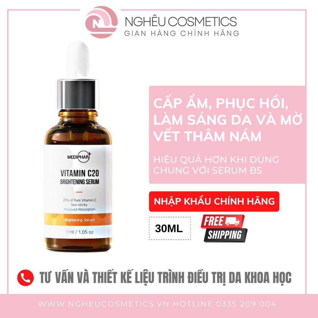 Serum Giảm Nám Làm Trắng Da Vitamin C20 Mediphar 30ml Hàng Công Ty