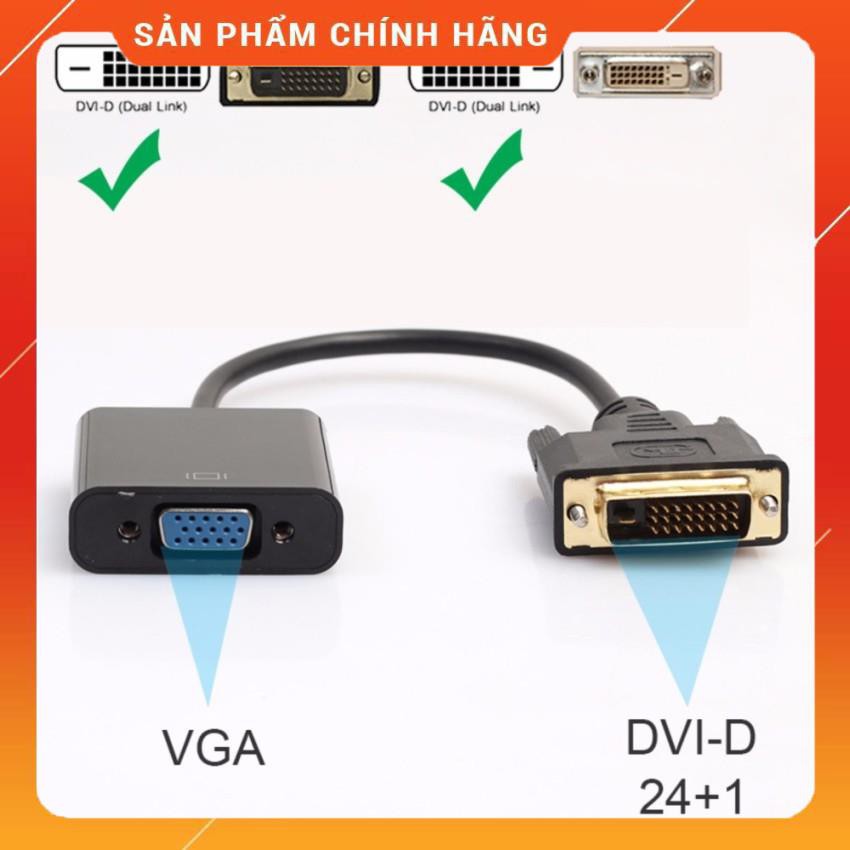 (Freeship) Cáp chuyển đổi DVI-D 24+1 sang màn hình LCD, máy chiếu có VGA,DVI TO VGA 24+1 dài 0,2m