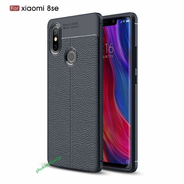 Ốp lưng Xiaomi Mi 8SE chống sốc vân da cao cấp