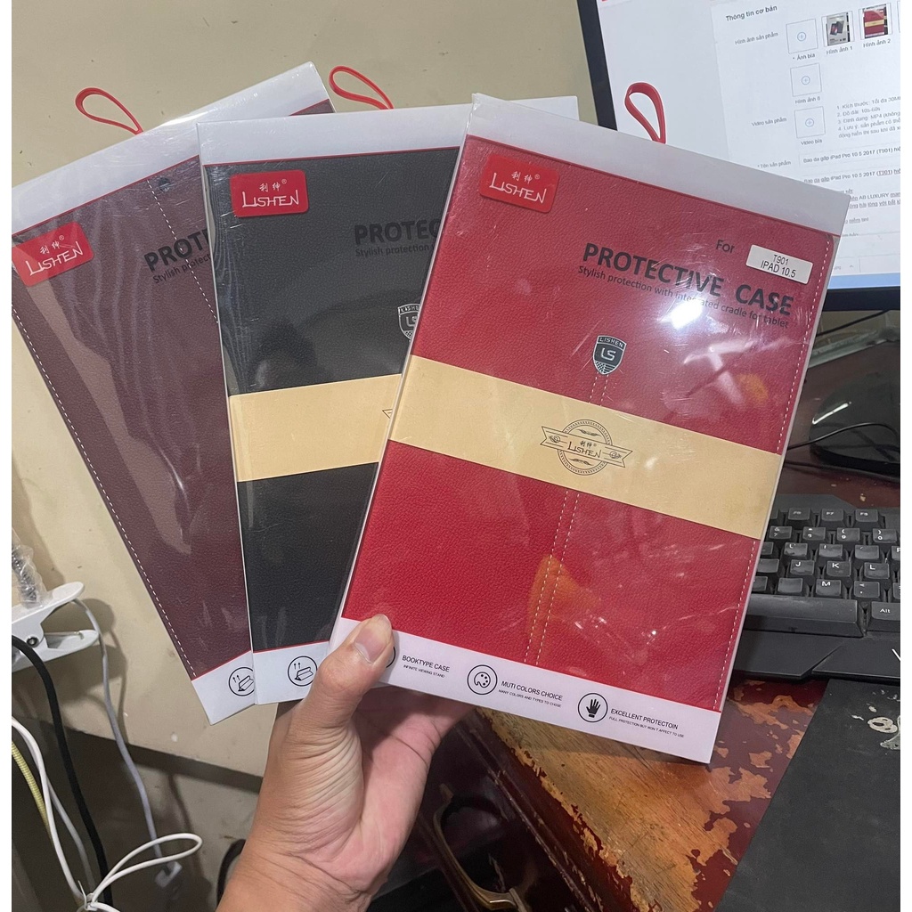 Bao da gập iPad Pro 10.5 2017 (T901) hiệu Lishen cao cấp