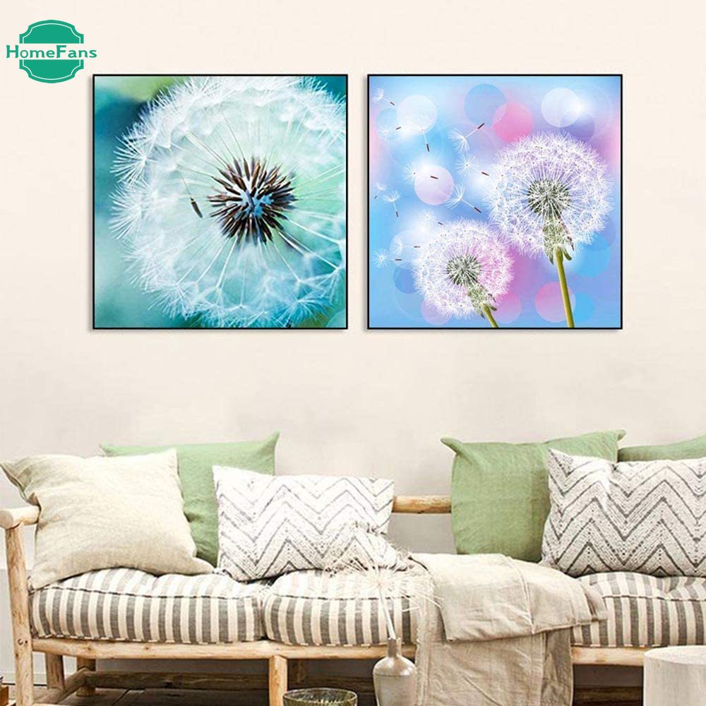 Bộ Tranh Đính Đá 5D Tự Làm Hình Hoa Bồ Công Anh 30×30cm