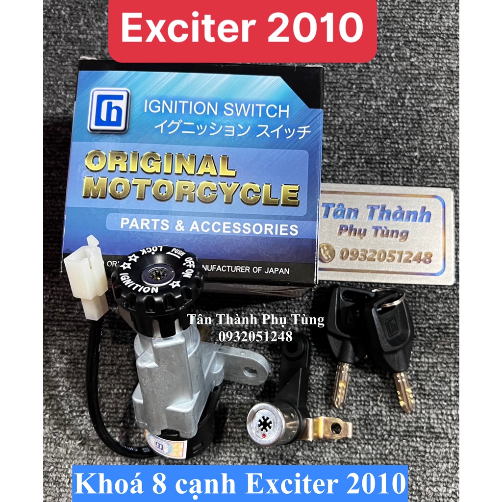 Bộ Khoá Exciter 2010 8 cạnh kèm khoá yên ( đời 2005-2010 4 số)