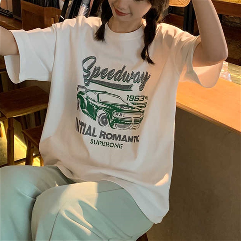 NRVP Áo Thun Nữ Oversize Cổ Tròn Thời Trang Hàn Quốc