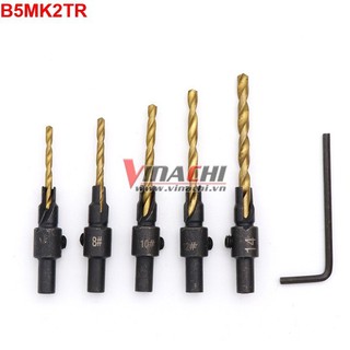 Bộ 5 mũi khoan 2 tầng - tròn - bộ 5 mũi