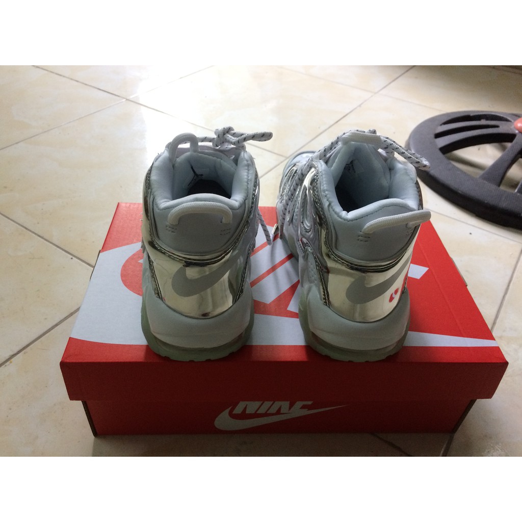 Giày Thể Thao NIKE AIR MORE UPTEMPO MẦU TRẮNG CHỮ BẠC