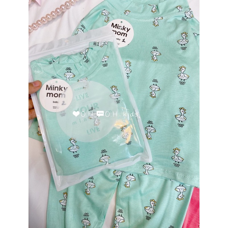 Bộ cotton lạnh cổ 3 phân Minky Mom cho bé 1-4 tuổi