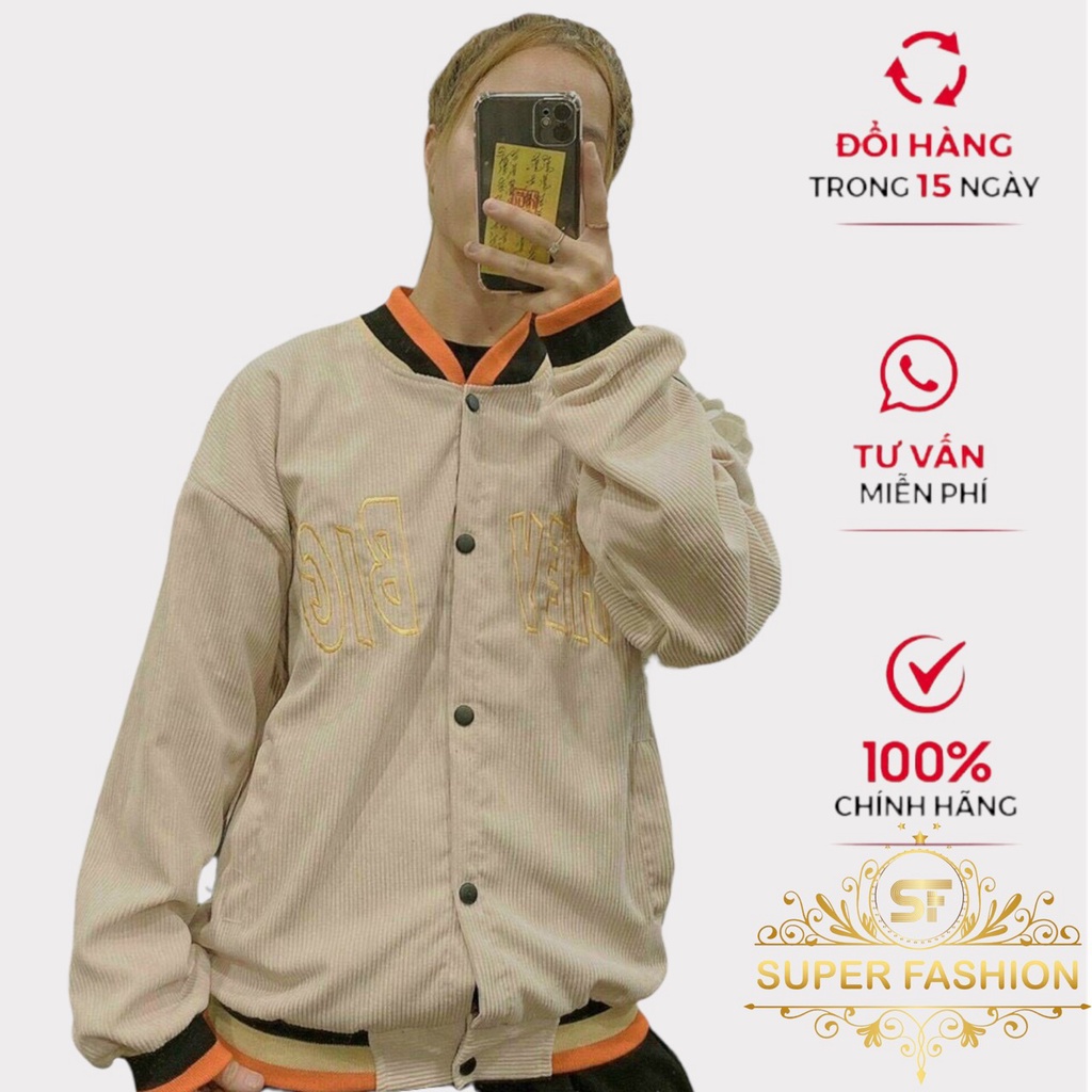 Áo Khoác Nữ Kiểu Bomber Chất Nhung Tăm Cá Tính Chống Nắng Tốt Super Fashion