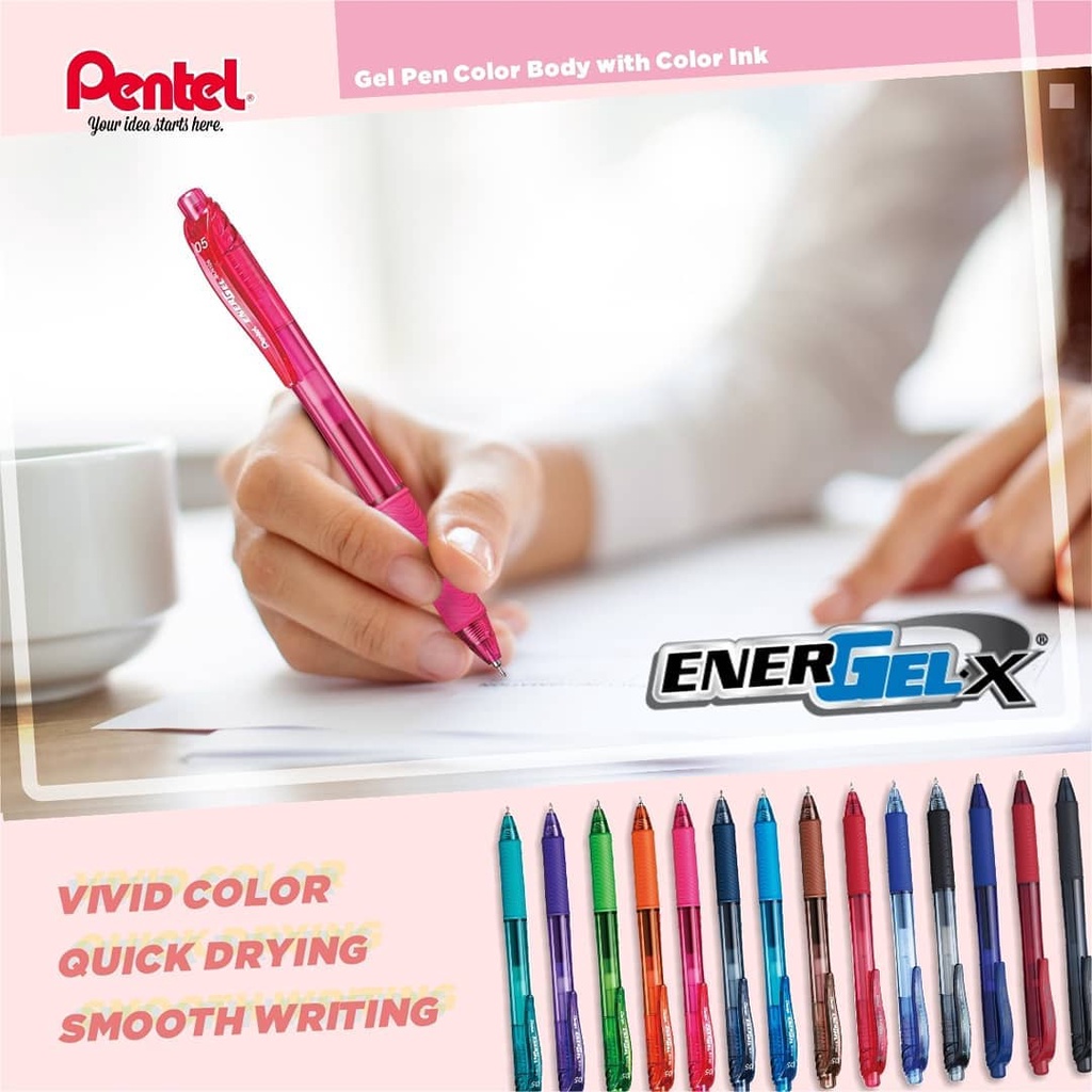 Bút Bi Nước Nhật Bản Pentel Energel BLN105 / BL107 / BL110 | Trơn Mượt Siêu Nhanh Khô | Bút Bi Nước Nhiều Màu