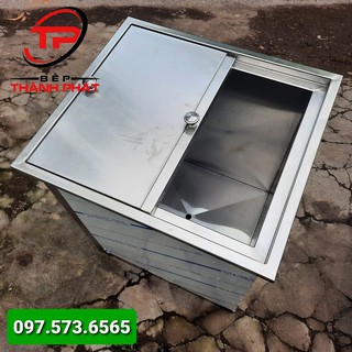 Thùng đựng đá inox giữ nhiệt âm bàn, Thùng chứa đá inox