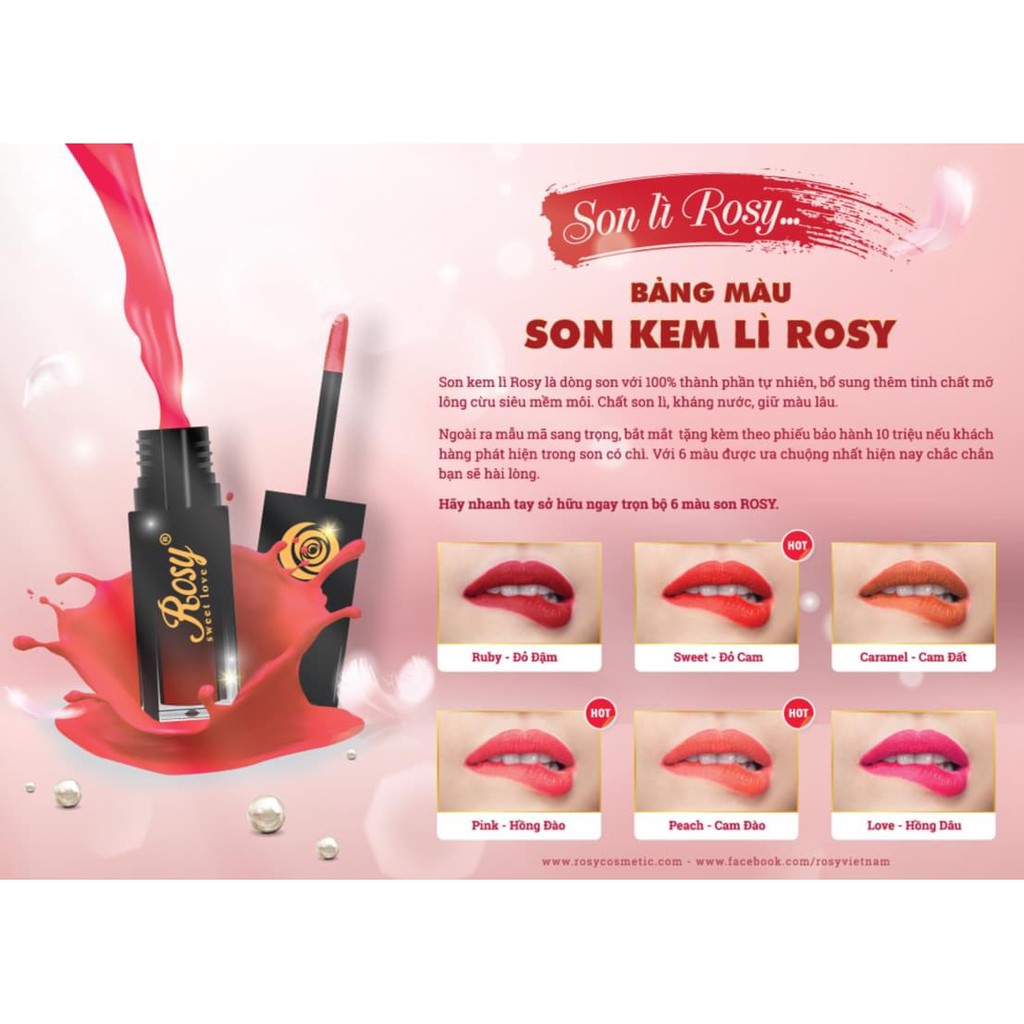 Son Kem Lì Organic Không Chì Kháng Nước Rosy sweet love