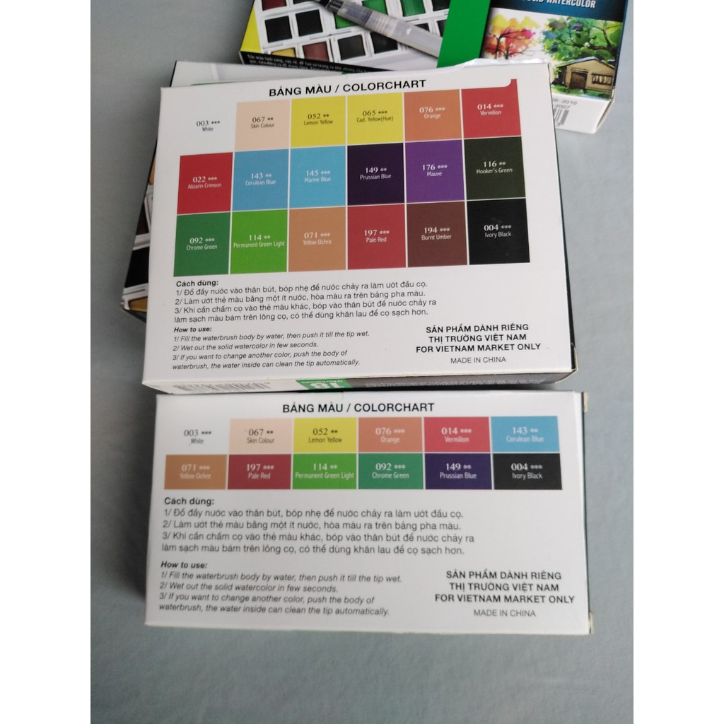 Màu nước Superior 12/18/24/30/36/48 màu viên nén