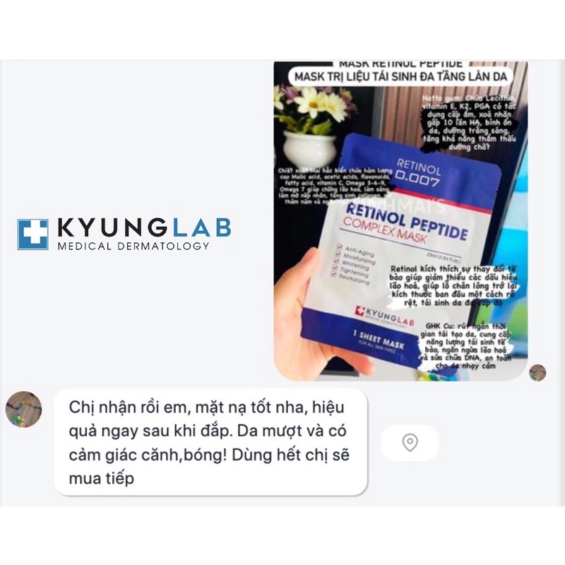 Mặt Nạ Retinol Peptide Kyung Lab - KyungLab Mask Phục Hồi - Trẻ Hoá Chuyên Sâu 2in1