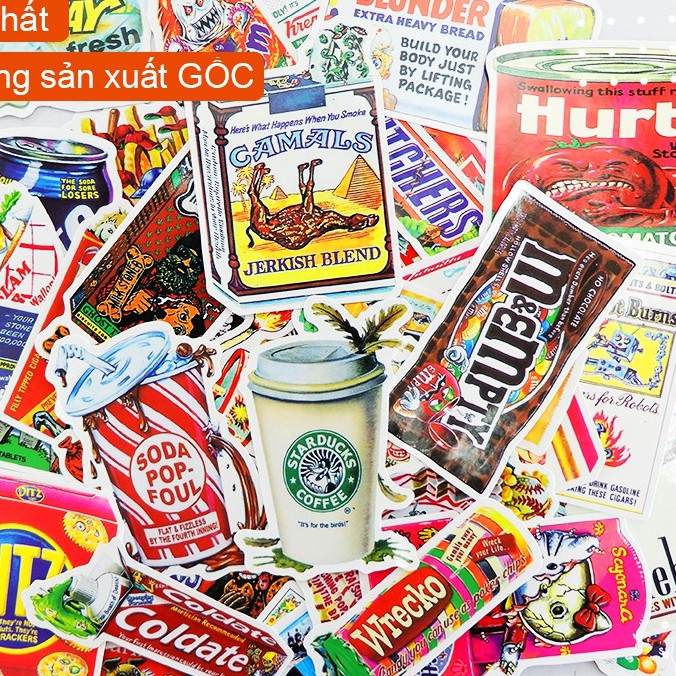 [ĐỒ HỘP VINTAGE #2] 38 Sticker chống nước/dán xe laptop mũ bảo hiểm vali...