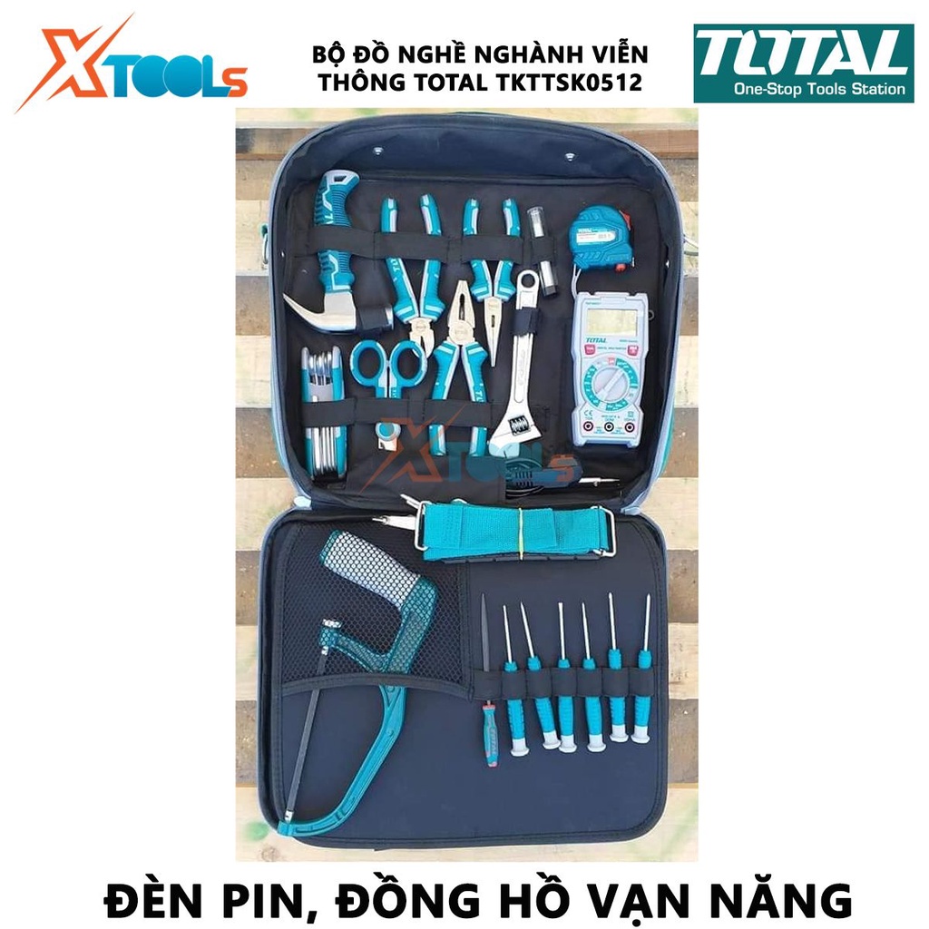 Bộ đồ nghề ngành viễn thông 51 chi tiết TOTAL TKTTSK0512 | sửa chữa, bảo dưỡng thiết bị [CHÍNH HÃNG][XTOOLs]