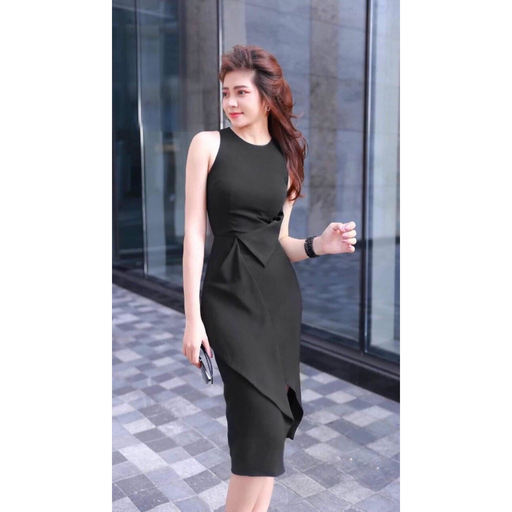 Đầm body sát nách nhún eo
