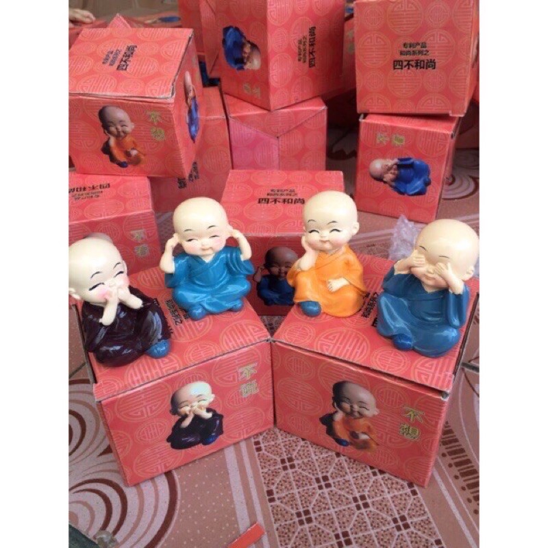 [Vật phẩm Phong Thuỷ] Bộ tượng 4 chú tiểu tứ không | BigBuy360 - bigbuy360.vn