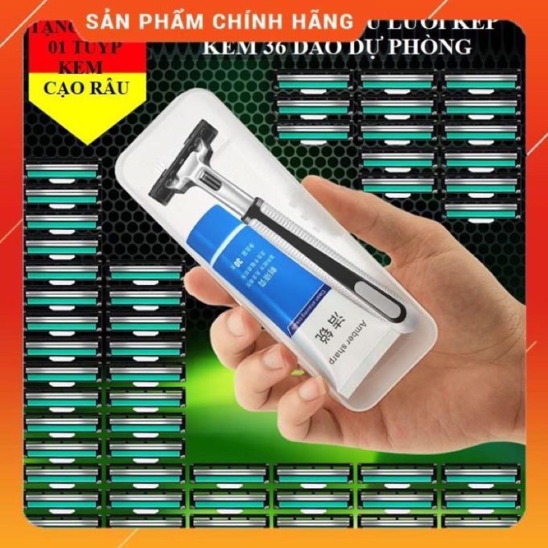 Dao cạo râu 34 lưỡi tặng kèm kem tạo bọt