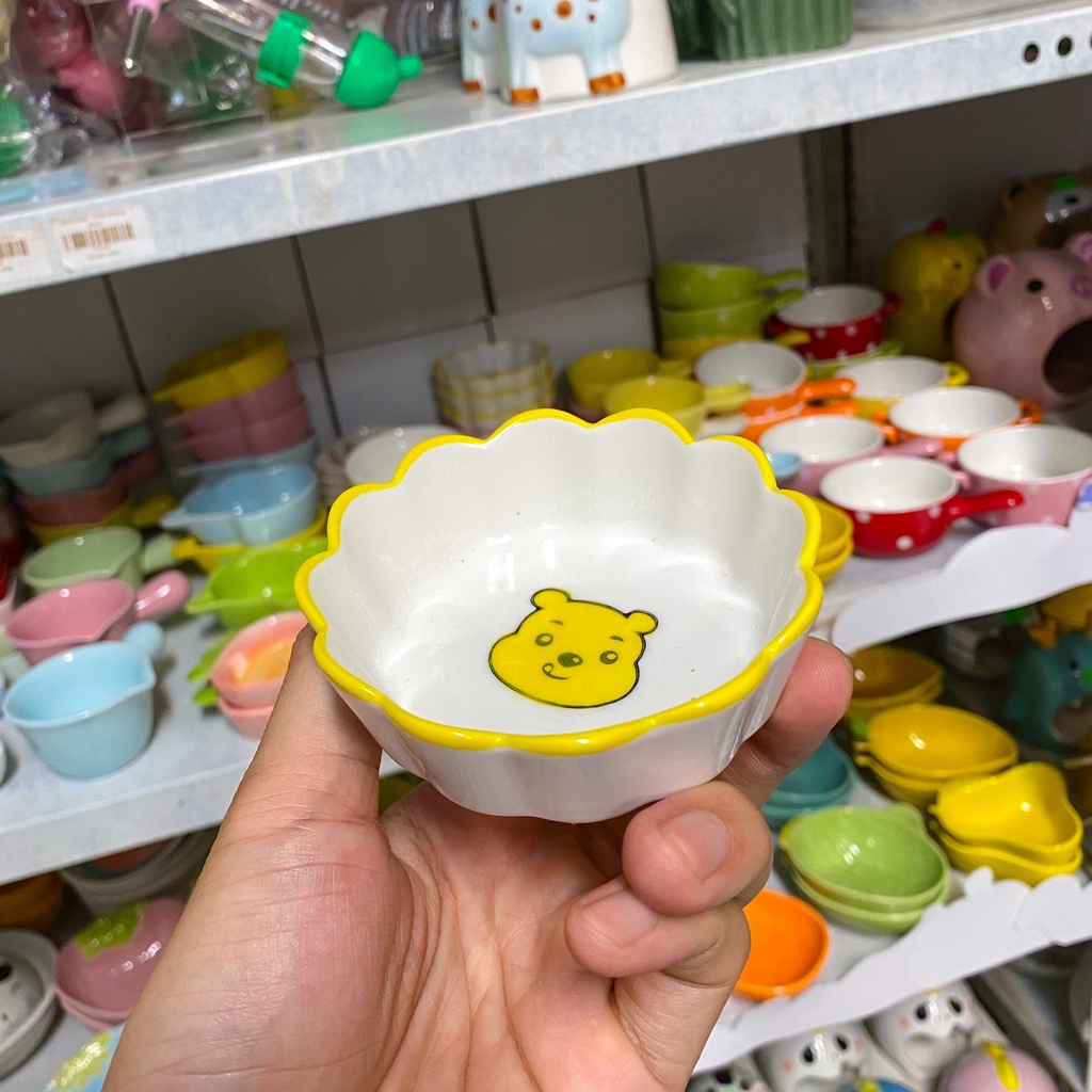 Chén ăn sứ TRÒN HOẠT HÌNH dễ thương cho hamster, sóc, bọ, nhím, thú nhỏ