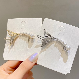 Kẹp tóc mái, kẹp xước tóc mái đính xoàn nhân tạo hình đuôi cá phong cách Hàn Quốc cho bạn gái