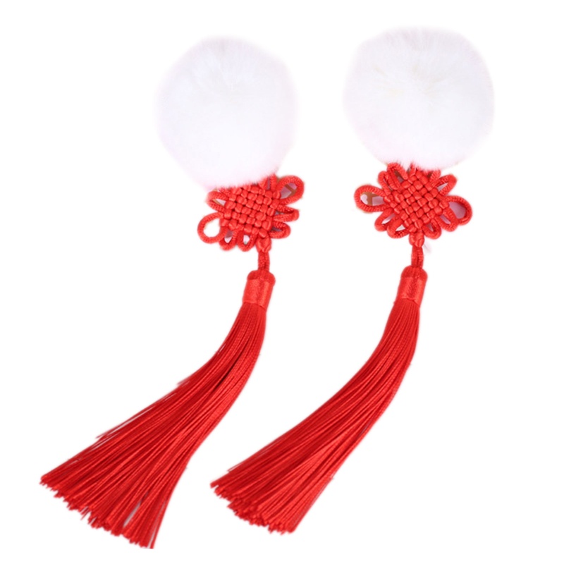 Trâm Cài Tóc Đính Bóng Lông Tua Rua Phong Cách Trung Hoa Mừng Năm Mới