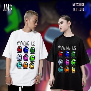 SALE Áo thun  game AMONG AM3 TAY LỠ OVERSIZE UNISEX (2 Màu ĐEN-TRẮNG)