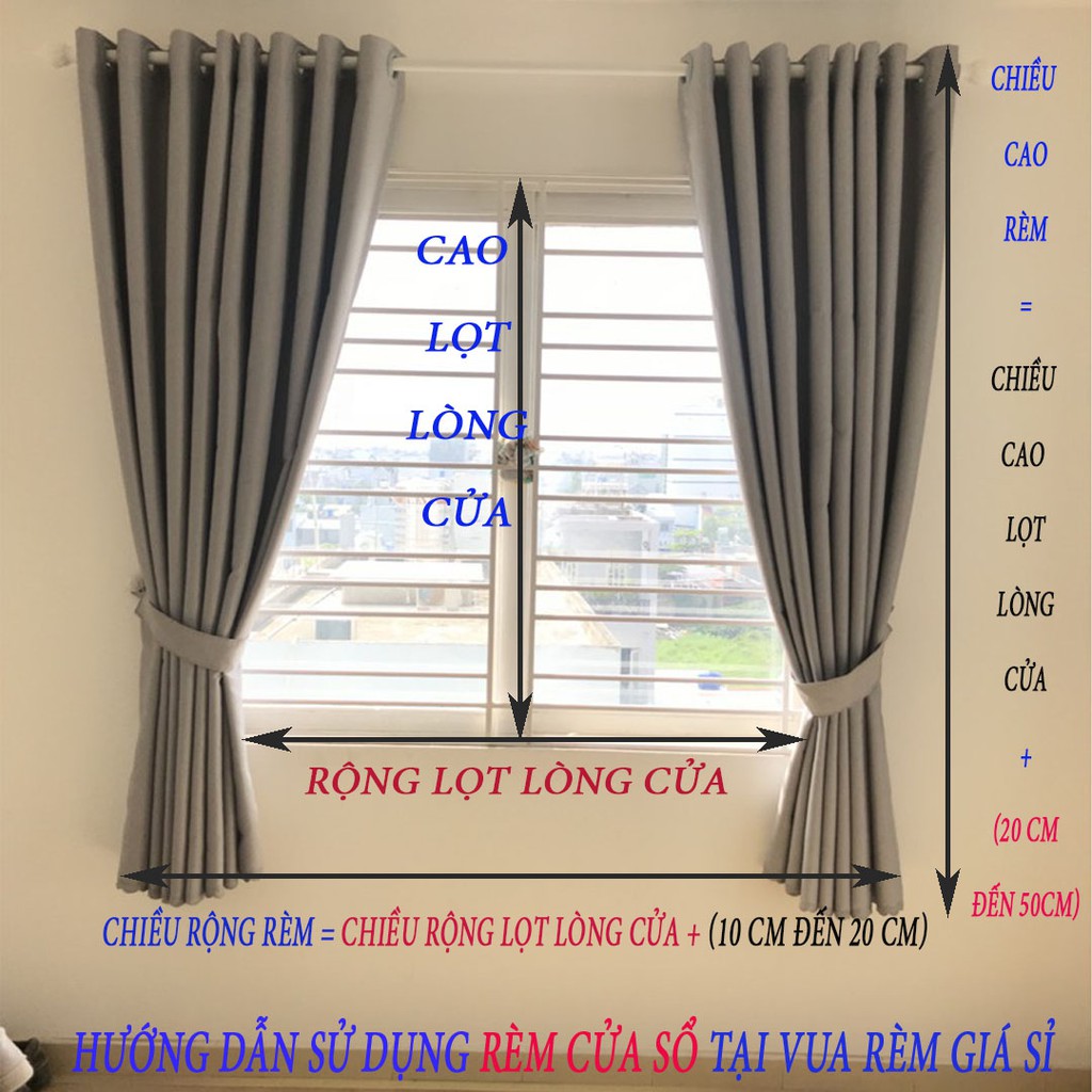 [Mã LIFEHLDEC giảm 10% đơn 99k] Rèm cửa sổ phòng khách chống nắng 96% giá rẻ phù hợp trang trí decor sang trong VIP14