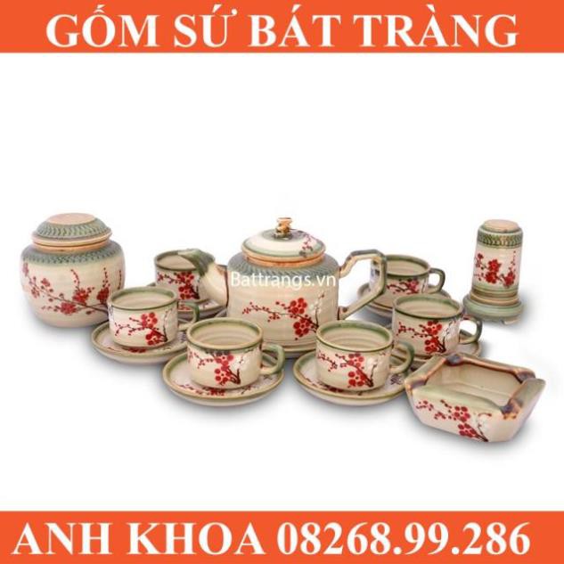 Combo 3 món bộ ấm chén, cốc, quả đèn - Gốm sứ Bát Tràng Anh Khoa