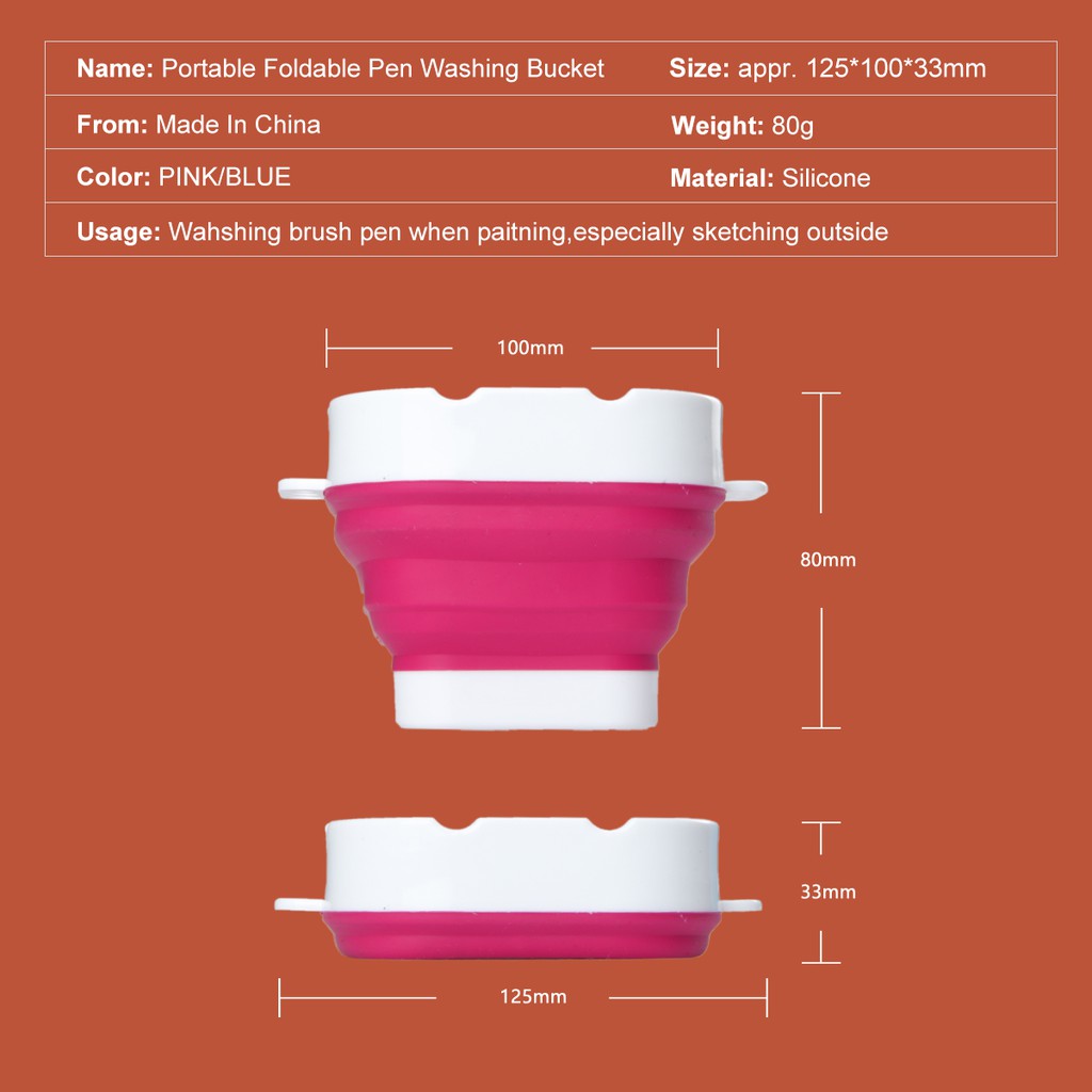 Xô SeamiArt Bằng Silicon Mini Đựng Màu Vẽ Có Thể Gấp Gọn Tiện Dụng