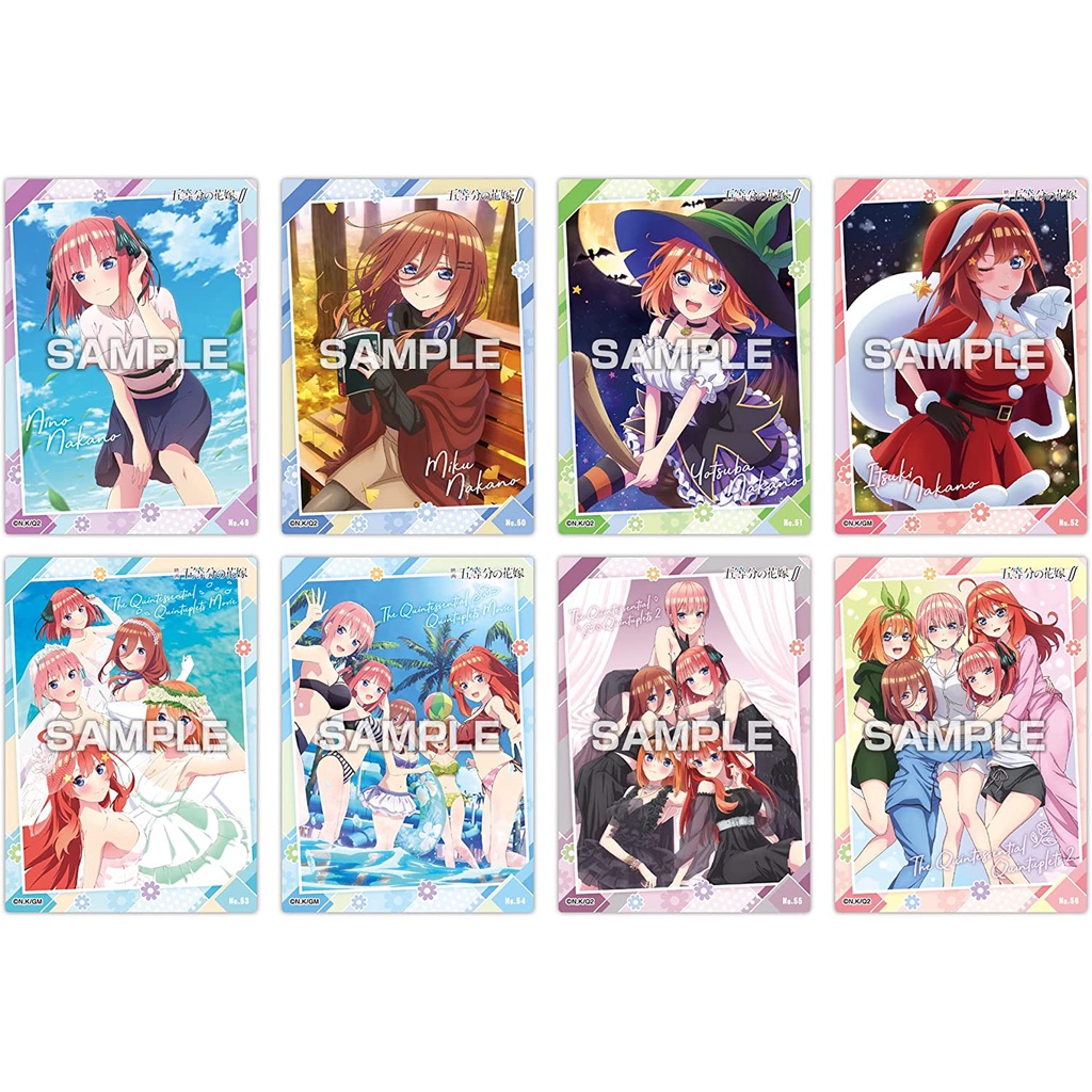 5 Nàng dâu Gotoubun no Hanayome Pack nhân phẩm random Clear Card Collection Gum 2