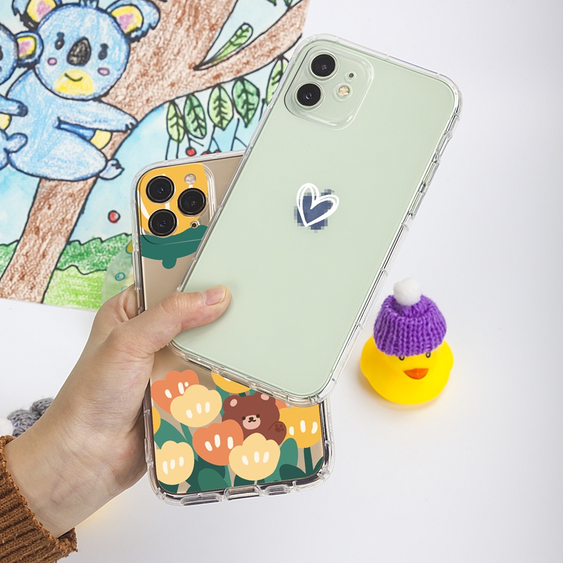 Ốp lưng iphone Ốp điện thoại Suntaiho từ TPU trong suốt mẫu hoa bướm/ trái tim thích hợp cho IPhone 13 12 11 Pro Max X XsMax XR 8 7
