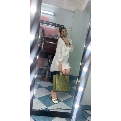 Đ38-Đầm khoét eo trắng