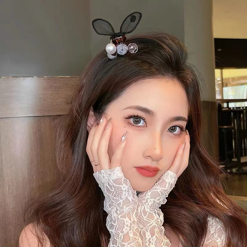 Kẹp Tóc Hình Nơ Đính Ngọc Trai Phong Cách Hàn Quốc Cho Nữ