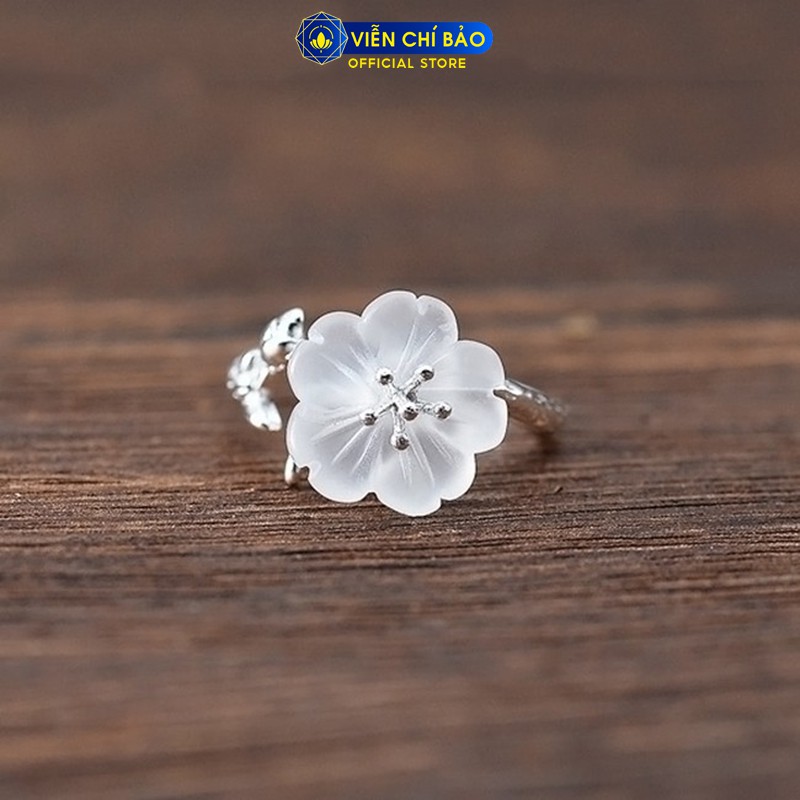 Nhẫn bạc nữ Hoa Mai trắng chất liệu bạc 925 thời trang phụ kiện trang sức nữ thương hiệu Viễn Chí Bảo N000405