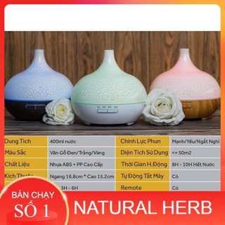 Máy xông tinh dầu bí ngô vân rạn - tặng 2 tinh dầu xông 10ml