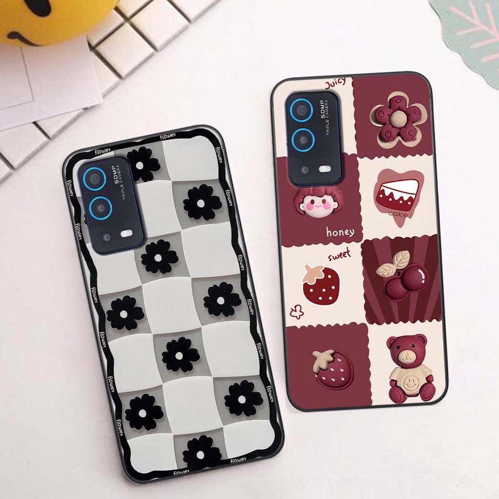 Ốp Oppo A54 / A55 in hình trái tim, caro kẹo ngọt đầy cá tính siêu đẹp siêu chất